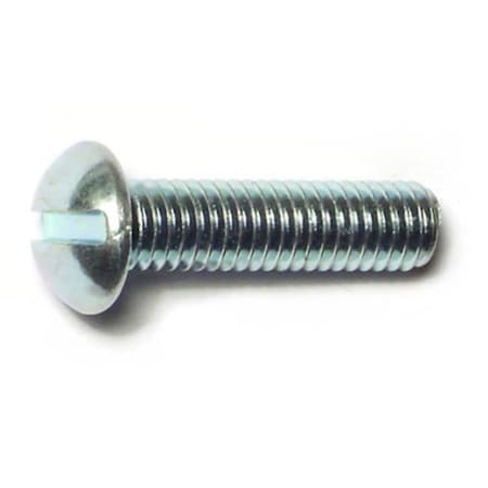 #10-32 X 3/4 In Slotted Round Machine Screw, Zinc Plated Steel, 39 PK